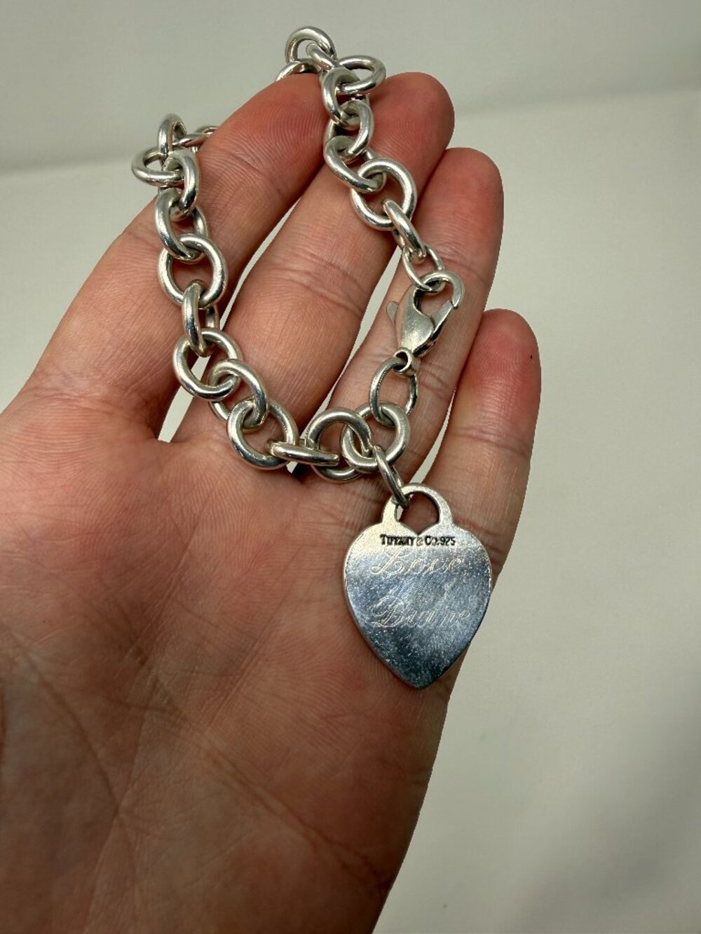 Vintage Tiffany & Co Heart Tag Round Link Bracelet